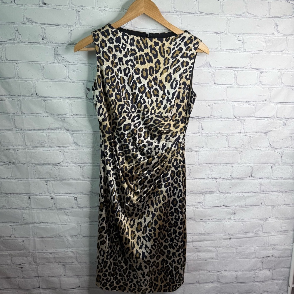 CACHE Leopard Animal Print Sheath Dress 10